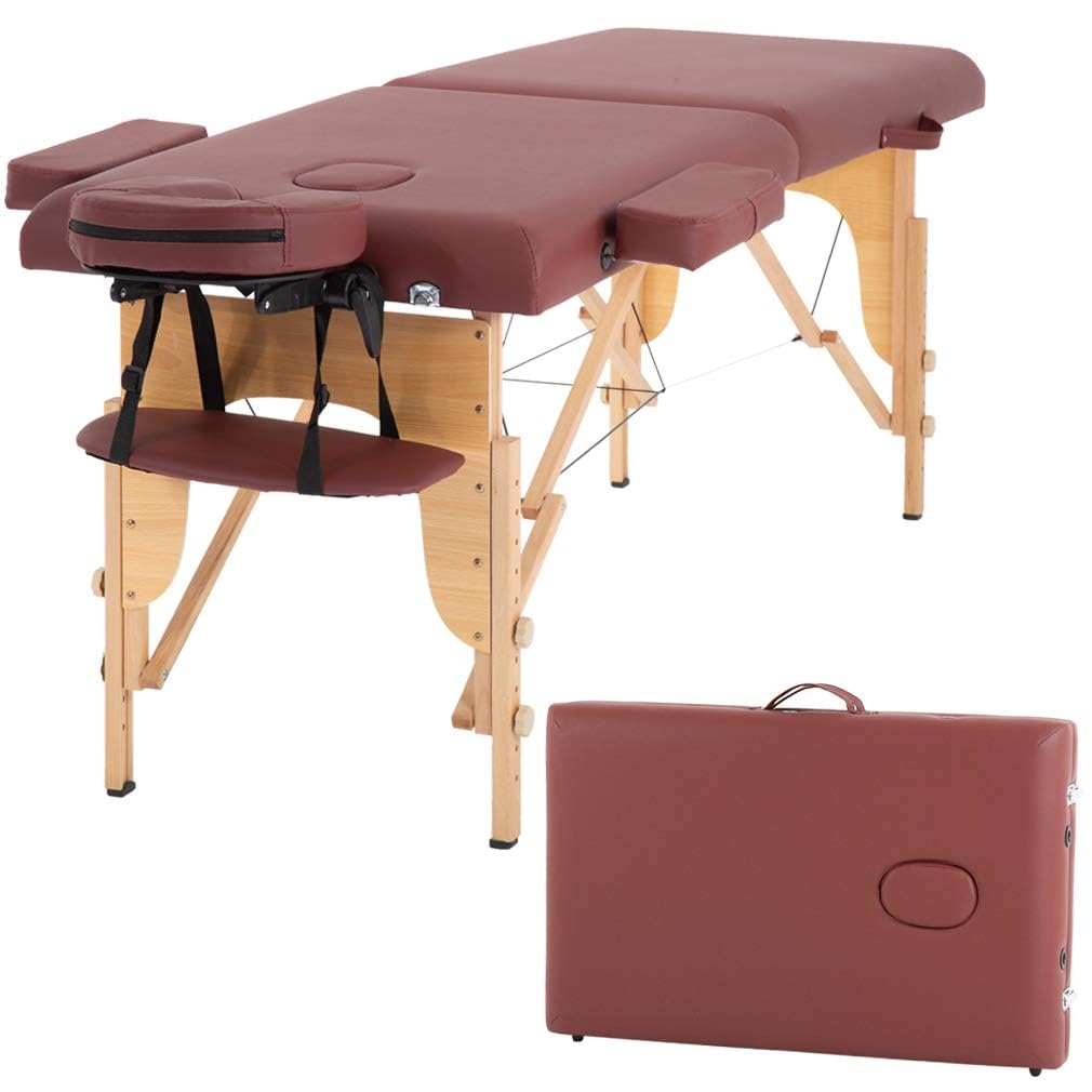 BestMassage | Portable Massage Table | 24" Wide, Black PU Leather