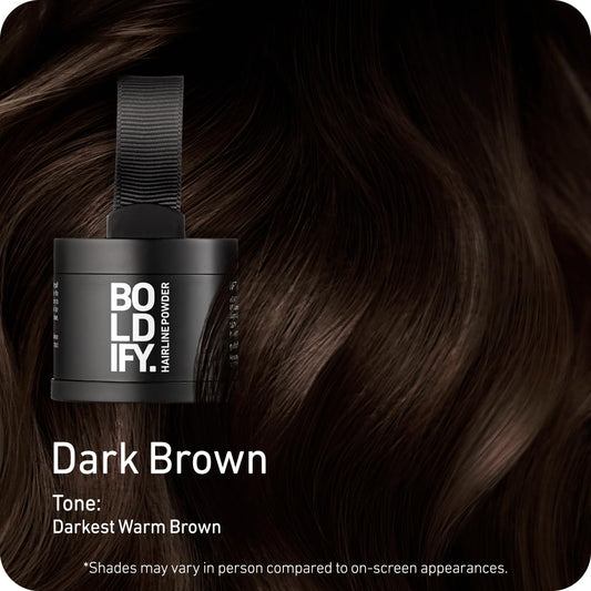 Boldify Hairline Powder, Root Touch Up Hair Color Dark Brown 4g