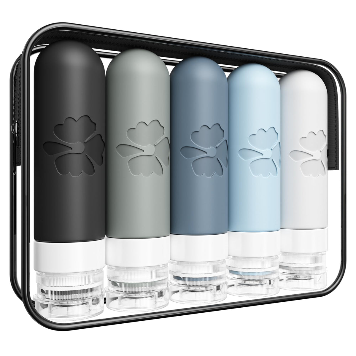 Quatish Travel Bottles for Toiletries 6 Pack, Original Patented Leakproof 3 oz Tsa Approved Travel Size Containers, BPA Free Silicone Shampoo and Conditioner Bottles, Camping Essentials