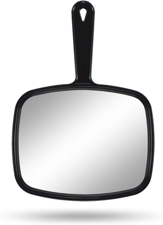 Gladmart 10.3" L x 7.4" W Hand Mirror for Home and Barber, Black