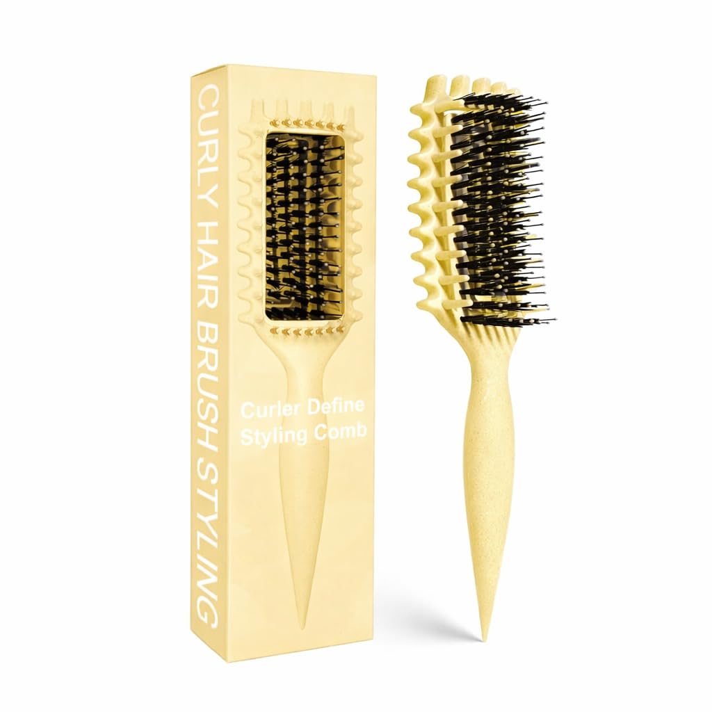 Curly Hair Brush Candybrush Curl Defining Brush for Detangling Shaping and Defining Curls for Women, Men, Wet & Dry Hair (Purple)