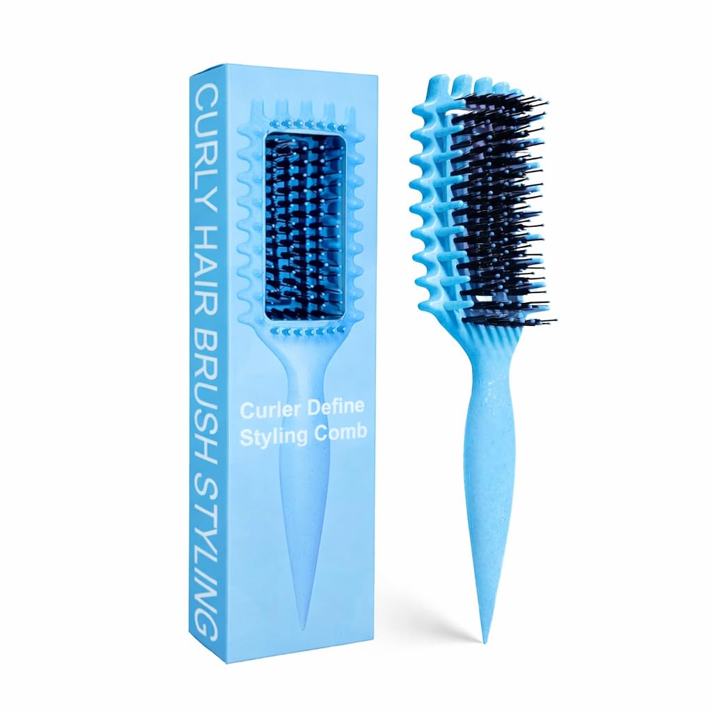 Curly Hair Brush Candybrush Curl Defining Brush for Detangling Shaping and Defining Curls for Women, Men, Wet & Dry Hair (Purple)