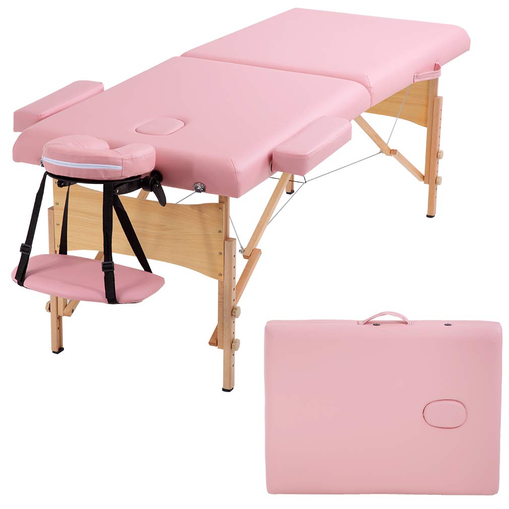 BestMassage | Portable Massage Table | 24" Wide, Black PU Leather