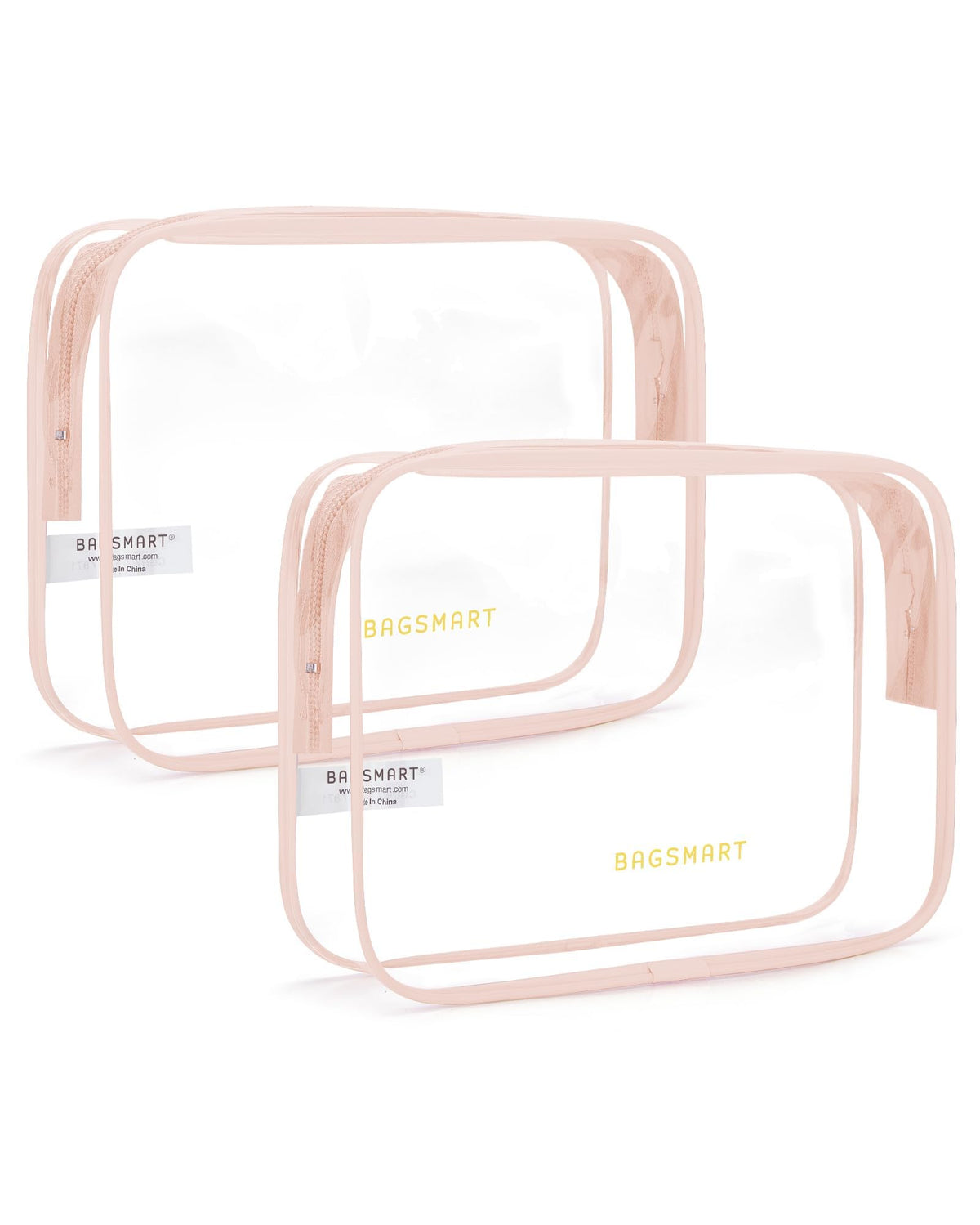 BAGSMART Clear Toiletry Bag 2-Pack TSA Approved Water-Repellent, Black