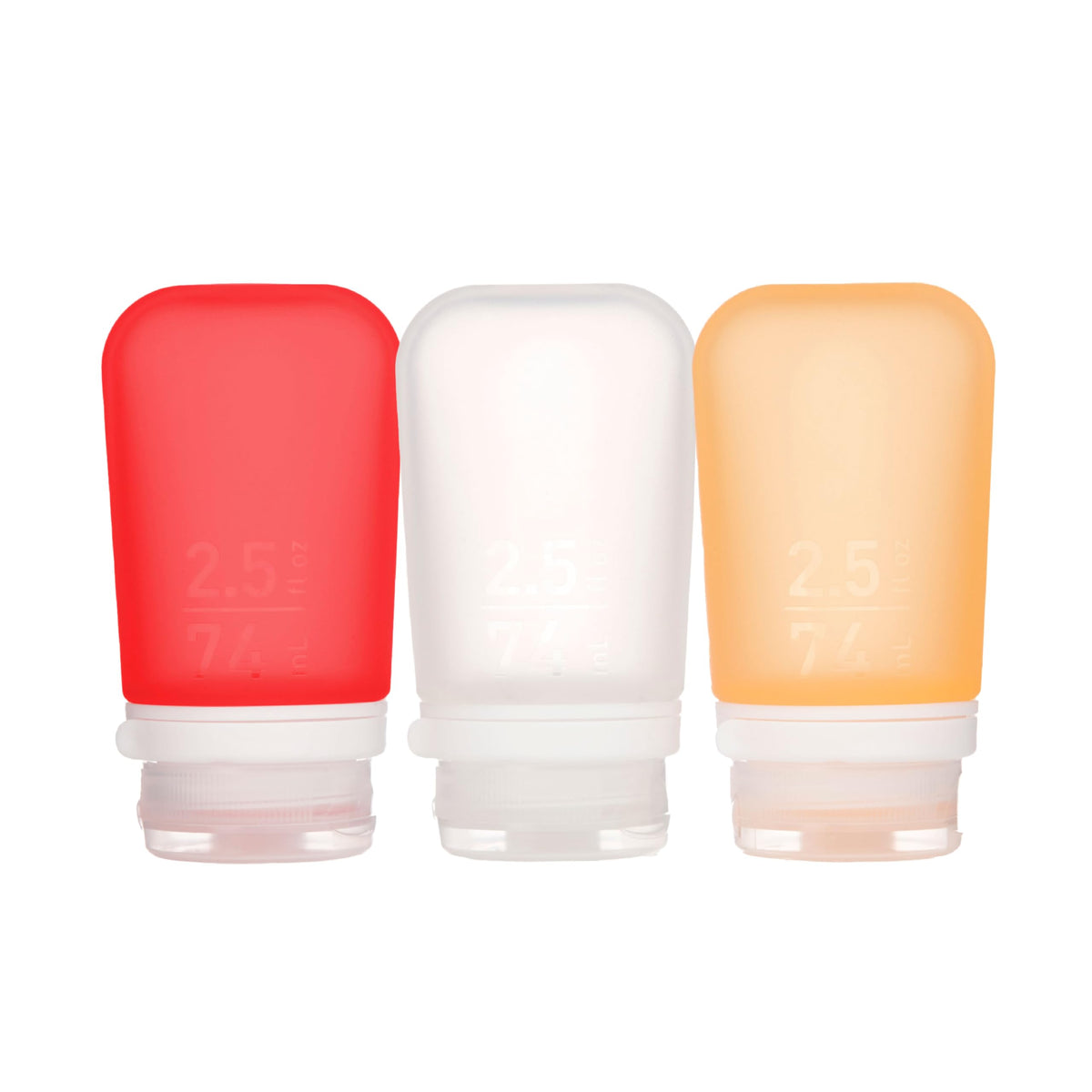 humangear GoToob+ 3-Pack, Small (1.7 fl oz), Clear/Green/Blue