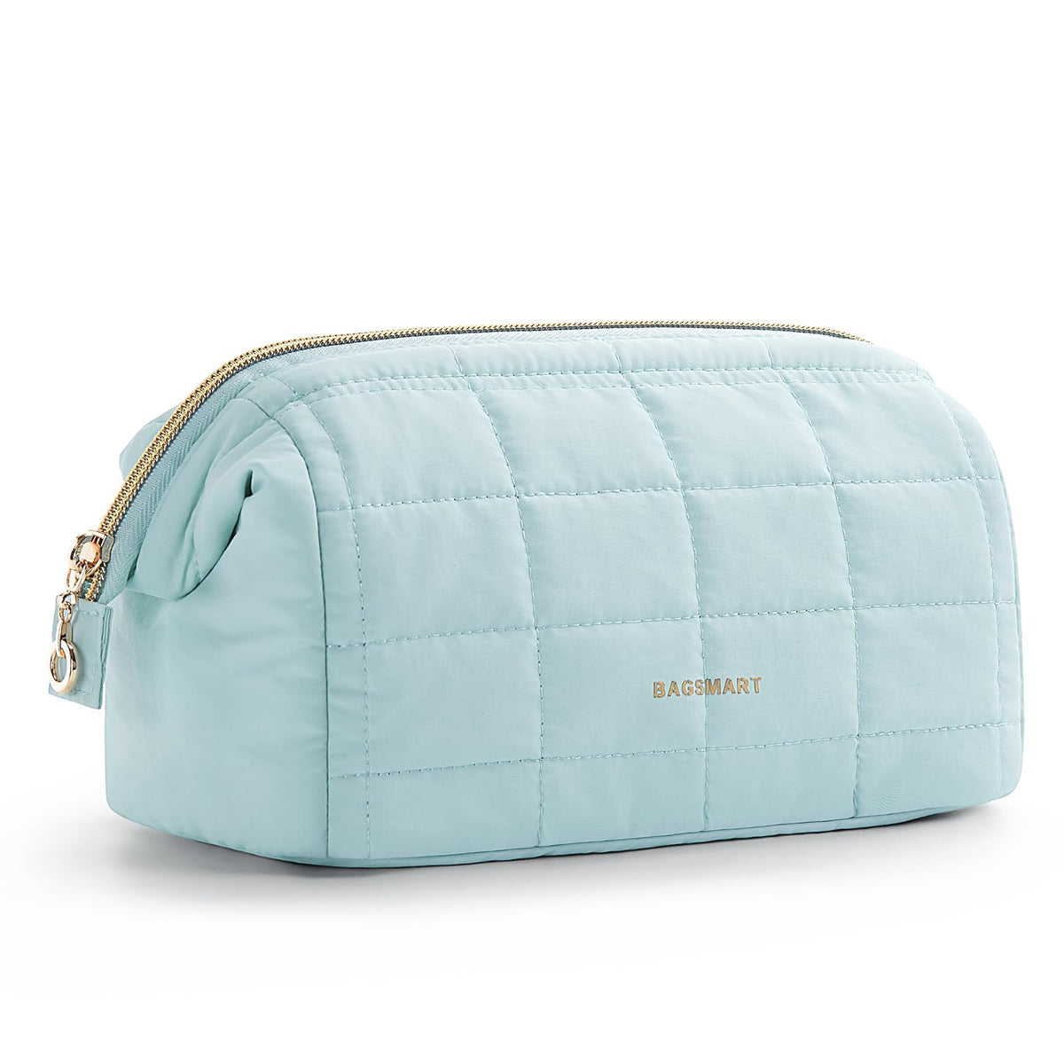 BAGSMART Makeup Bag Travel Toiletry Bag, Wide-open Zipper Pouch, Pink
