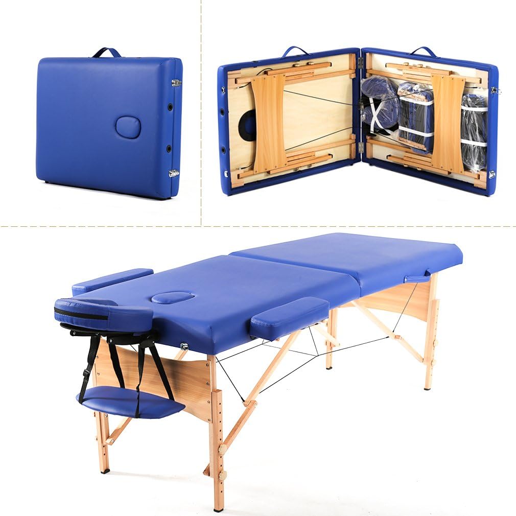 BestMassage | Portable Massage Table | 24" Wide, Black PU Leather