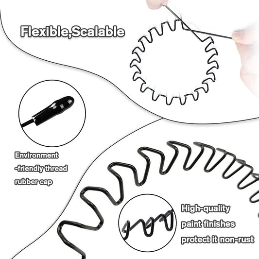 Metal Headband for Men, Non Slip Wave Hair Band, Flex Grip 6 Pcs