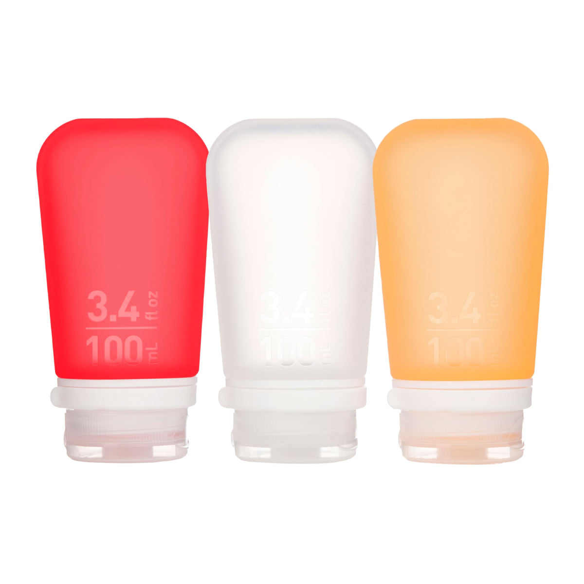 humangear GoToob+ 3-Pack, Small (1.7 fl oz), Clear/Green/Blue