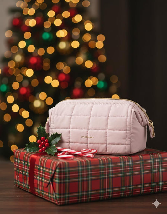 BAGSMART Makeup Bag Travel Toiletry Bag, Wide-open Zipper Pouch, Pink