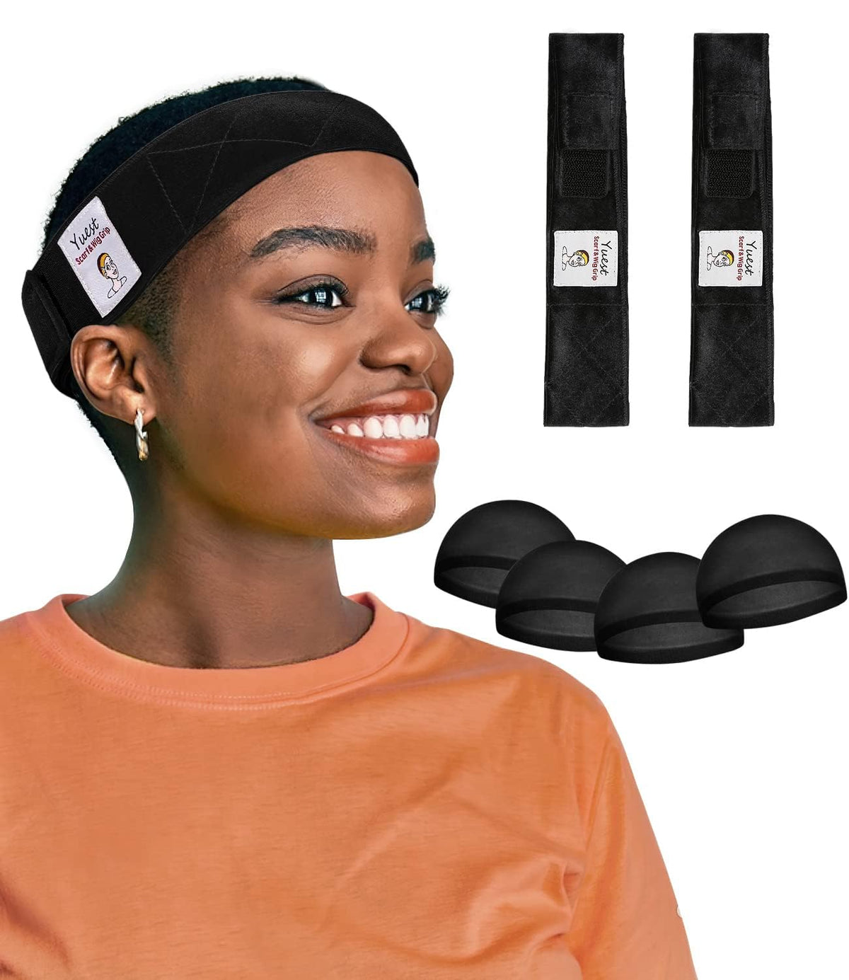 2 Pack Wig Grip Band - Velvet Wig Grips Adjustable Headband Stay Put No Slip Edge Saver