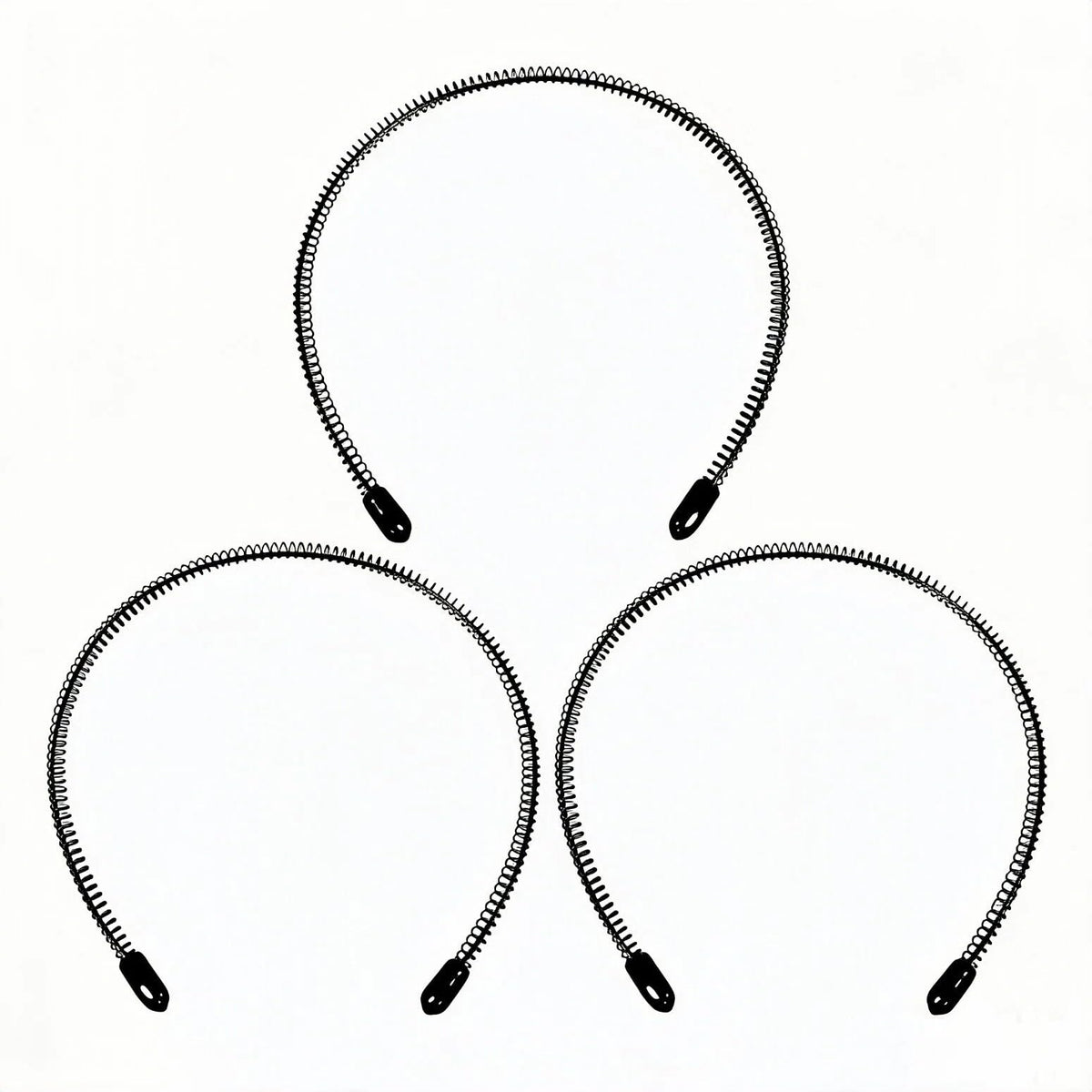 Metal Headband for Men, Non Slip Wave Hair Band, Flex Grip 6 Pcs