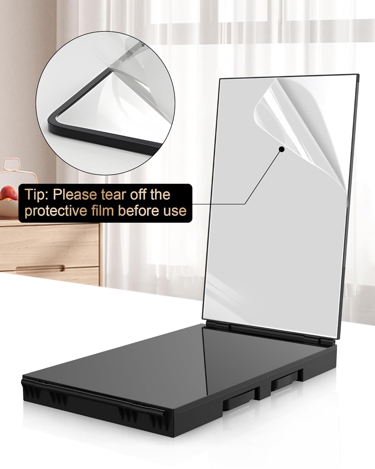 JUSRON 360 Viewing Angle Self Hair Cutting Mirror Shower Mirror