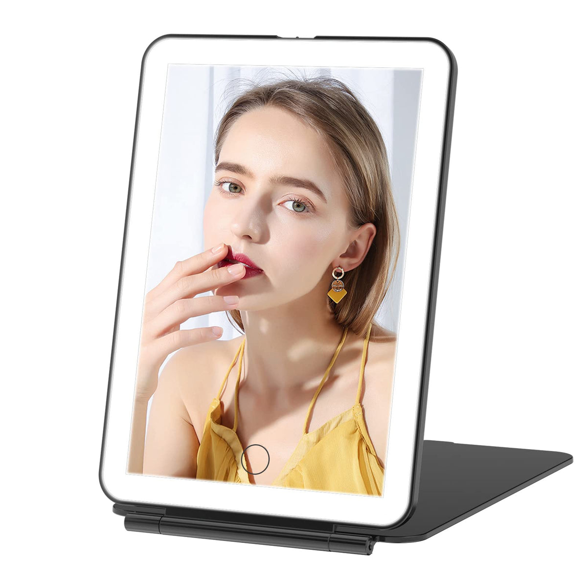 FUNTOUCH Rechargeable Travel Makeup Mirror with 72 Led Lights