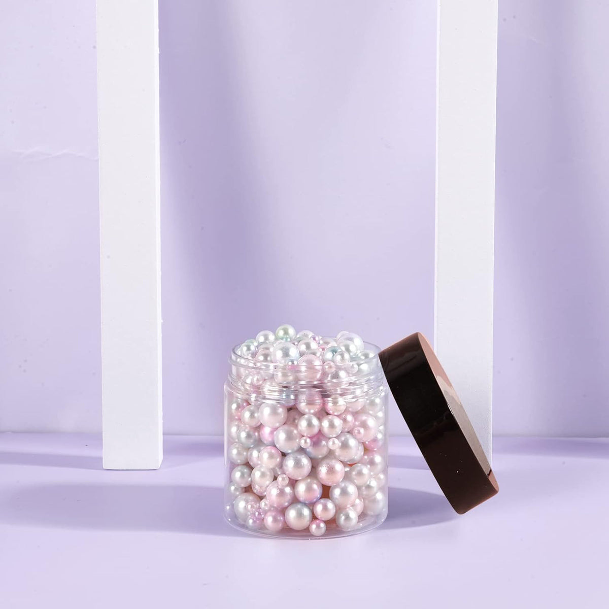 4 OZ Plastic Jars with Black Lids 50 Pack Round Clear Cosmetic Container, Eternal Moment Slime Jars for Lotion, Cream, Ointments, Makeup, Eye shadow, Rhinestone, Samples, Pot, Travel Storage