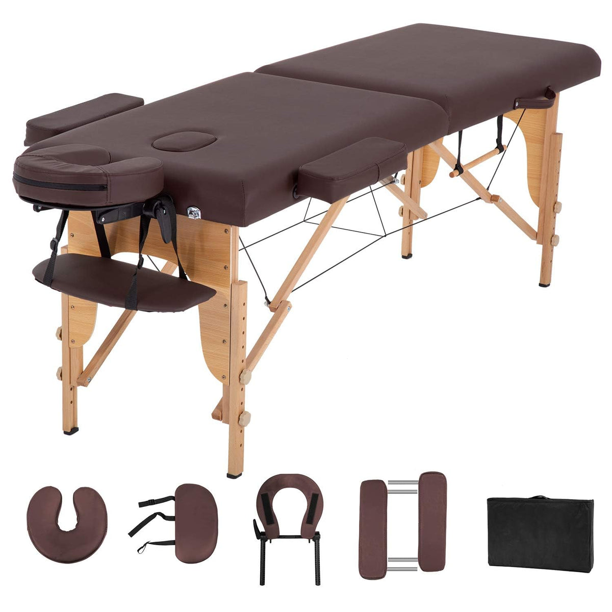BestMassage | Portable Massage Table | 24" Wide, Black PU Leather