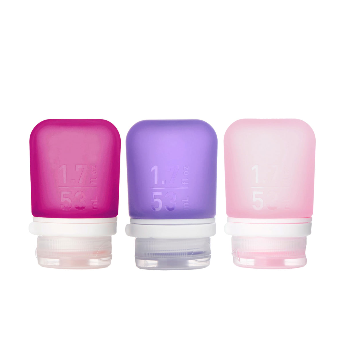 humangear GoToob+ 3-Pack, Small (1.7 fl oz), Clear/Green/Blue