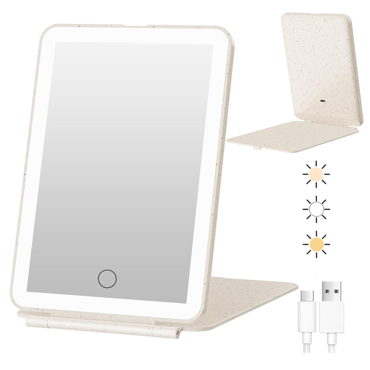 FUNTOUCH Rechargeable Travel Makeup Mirror with 72 Led Lights