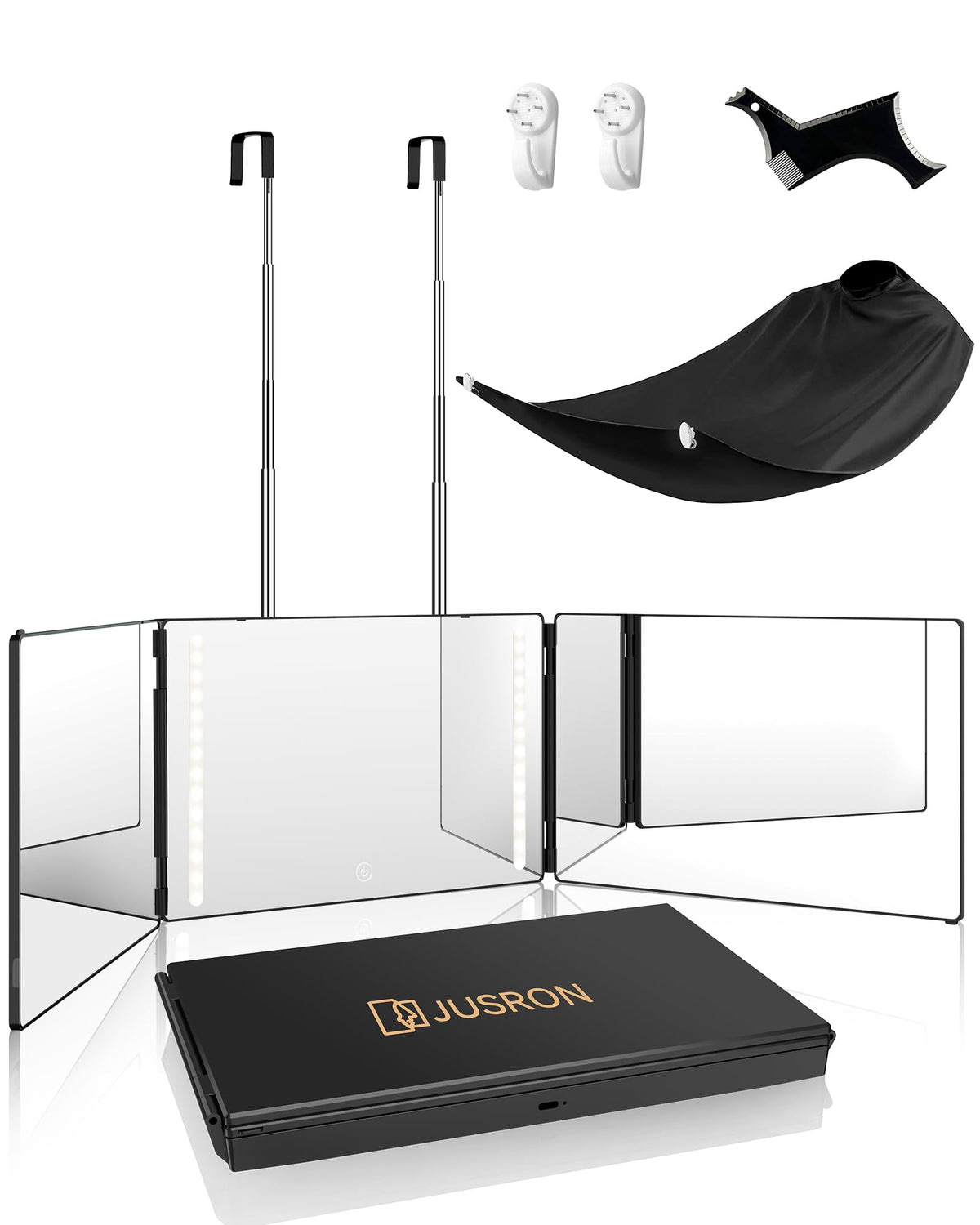 JUSRON 360 Viewing Angle Self Hair Cutting Mirror Shower Mirror