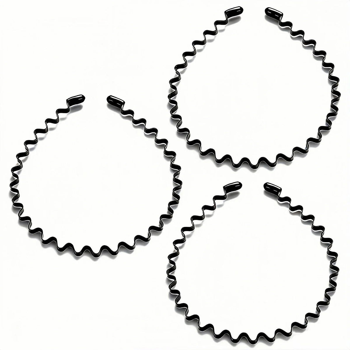 Metal Headband for Men, Non Slip Wave Hair Band, Flex Grip 6 Pcs