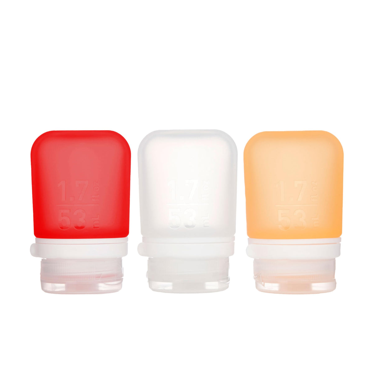 humangear GoToob+ 3-Pack, Small (1.7 fl oz), Clear/Green/Blue