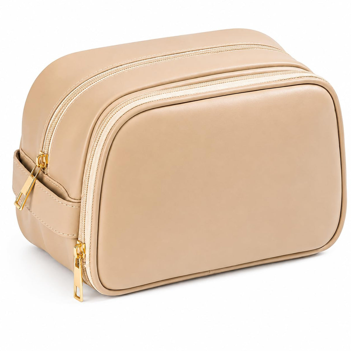 Double-layer Cosmetic Bag Makeup Bag Travel Makeup Bag Makeup Bags for Women Cosmetics Cases Portable Waterproof Foldable (Leopard)