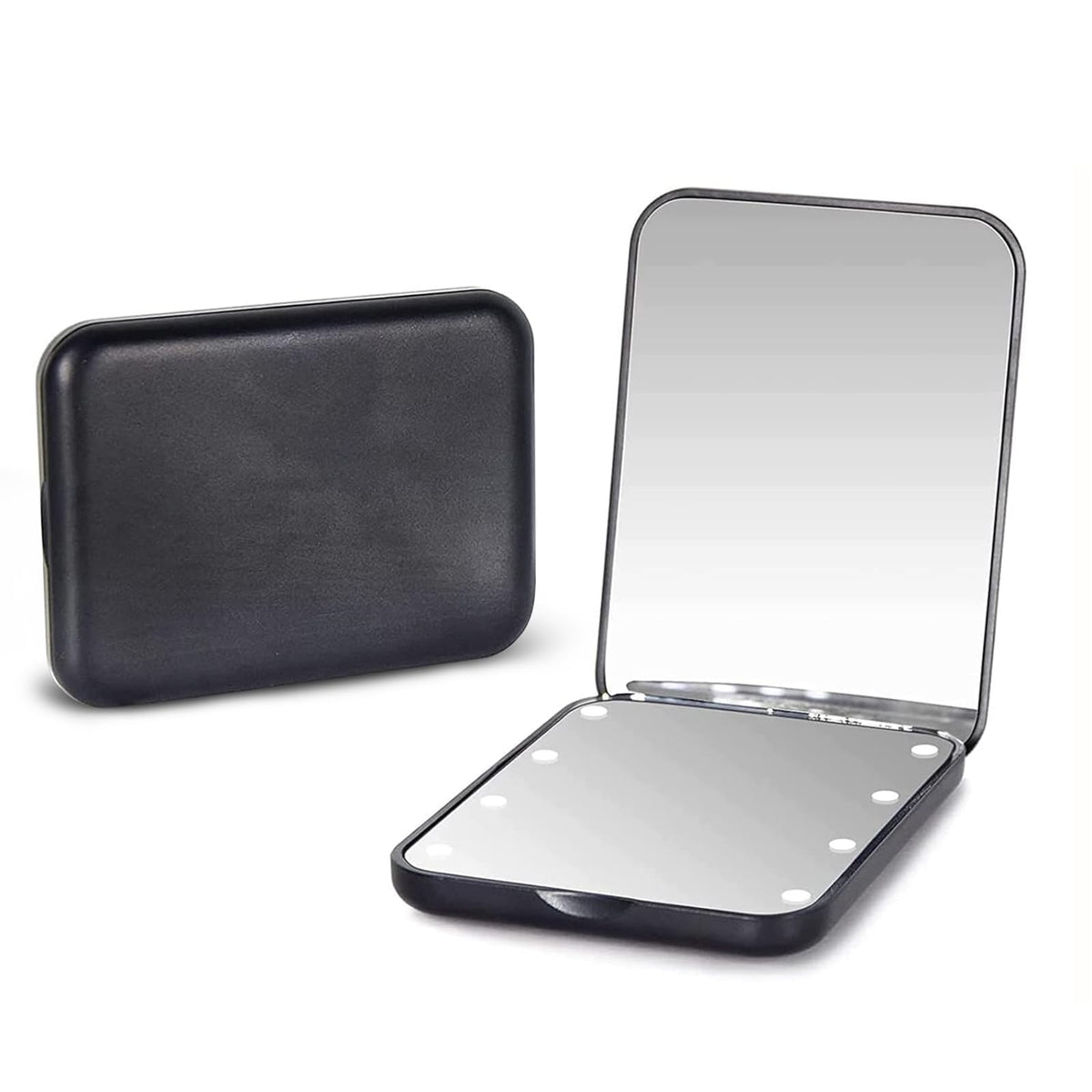 Kintion Pocket Mirror, 1X/3X Magnification LED Compact Travel Makeup Mirror with Light for Purse, 2-Sided, Portable, Folding, Handheld, Small Lighted Mirror for Gift, Pink