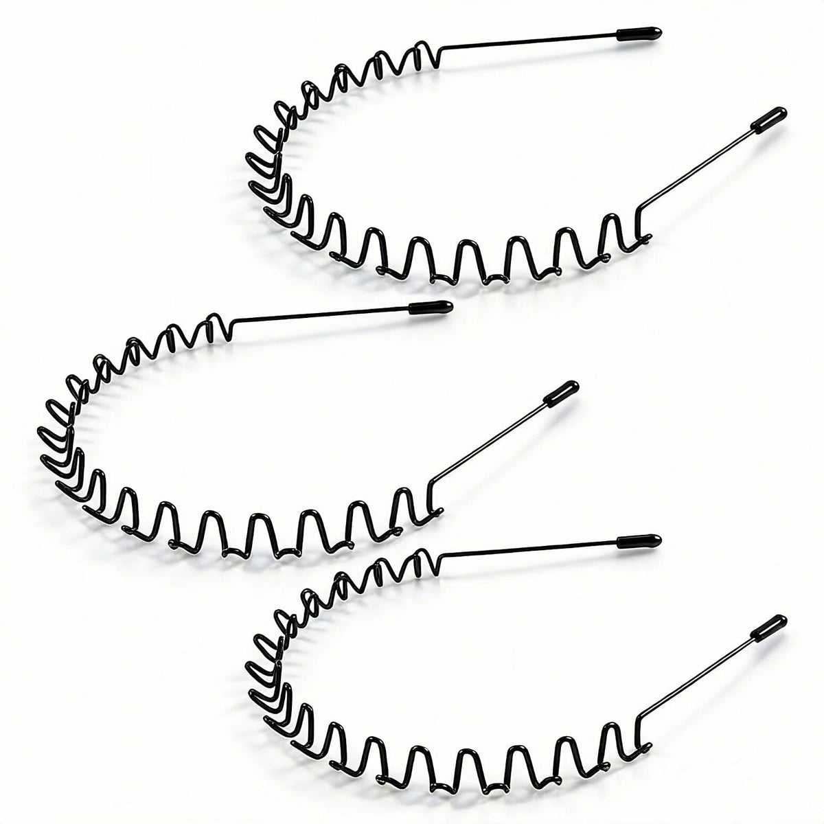 Metal Headband for Men, Non Slip Wave Hair Band, Flex Grip 6 Pcs