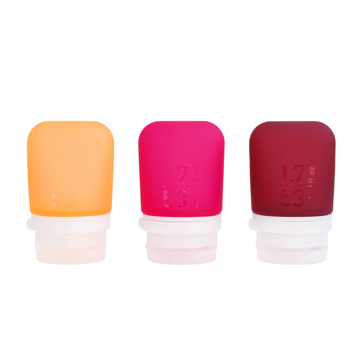 humangear GoToob+ 3-Pack, Small (1.7 fl oz), Clear/Green/Blue