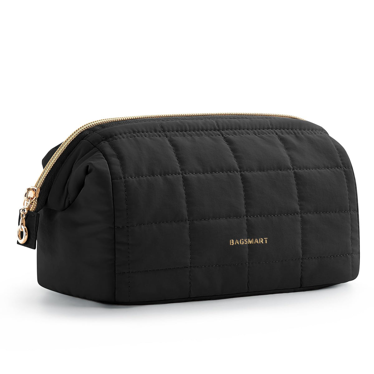 BAGSMART Makeup Bag Travel Toiletry Bag, Wide-open Zipper Pouch, Pink