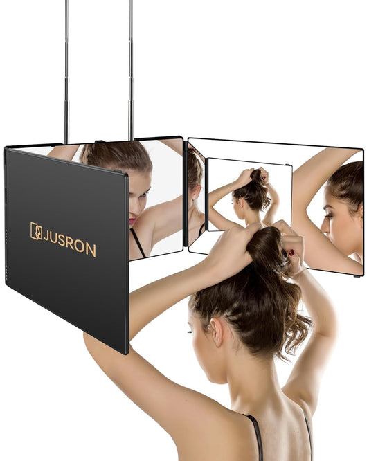 JUSRON 360 Viewing Angle Self Hair Cutting Mirror Shower Mirror