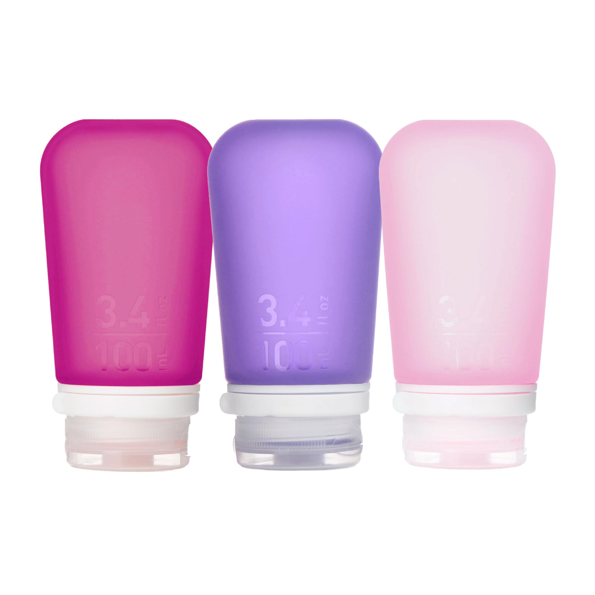 humangear GoToob+ 3-Pack, Small (1.7 fl oz), Clear/Green/Blue