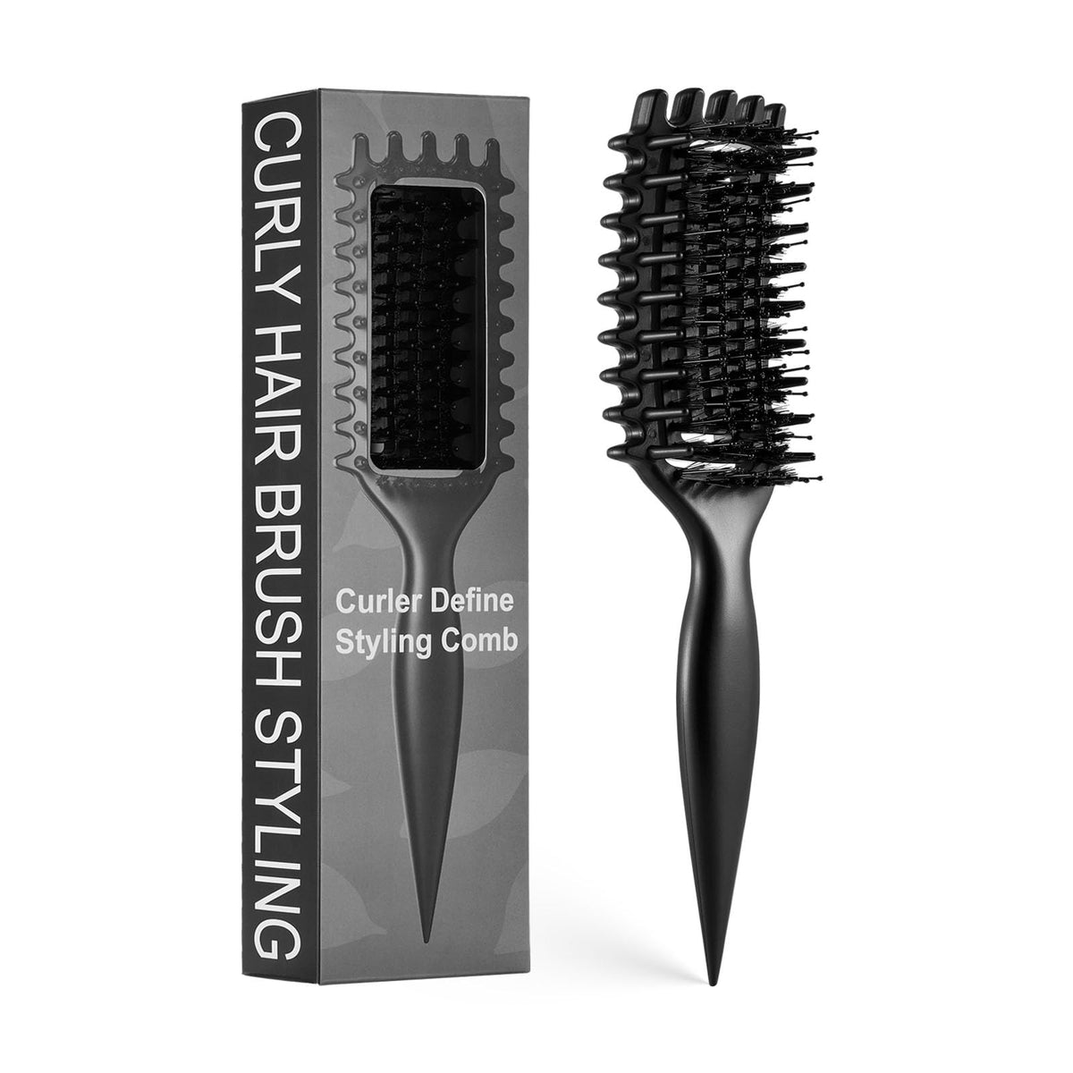 Curly Hair Brush Candybrush Curl Defining Brush for Detangling Shaping and Defining Curls for Women, Men, Wet & Dry Hair (Purple)