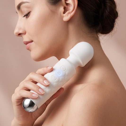 Mini Portable Handheld Massager - 8 Speeds & 20 Modes | White