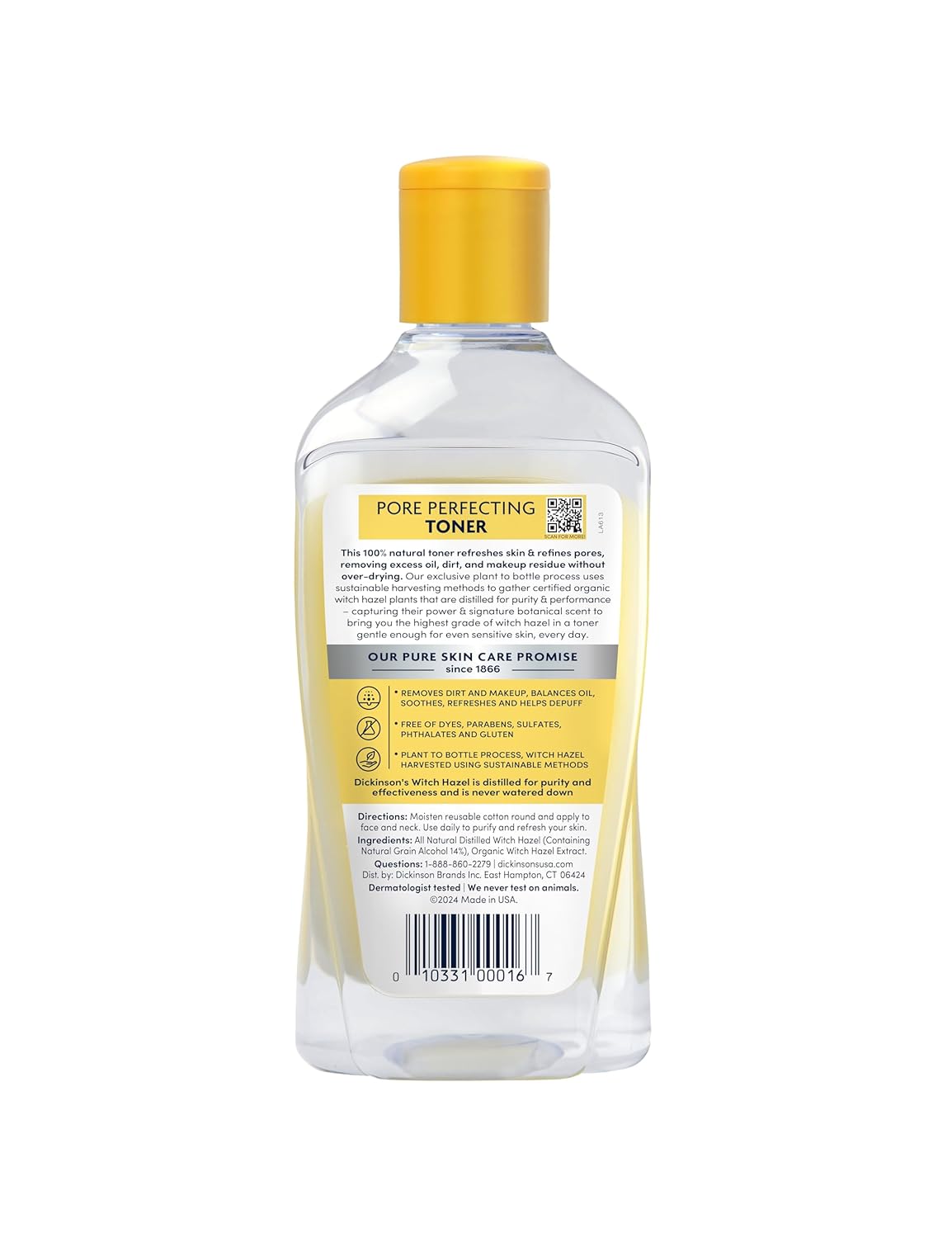 100% Natural Distilled Witch Hazel Pore Clarifying Toner (16 Fl Oz) | speso tech