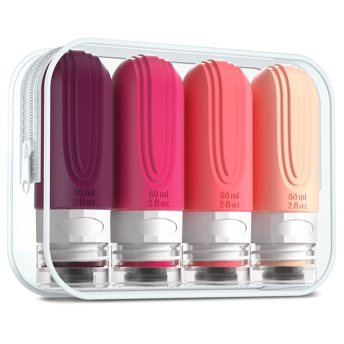 Mrsdry Travel Bottles for Toiletries, Tsa Approved 3oz Travel Size Containers BPA Free Leak Proof Refillable Liquid Silicone Squeezable Travel Accessories for Shampoo Conditioner Lotion (4 Pack)