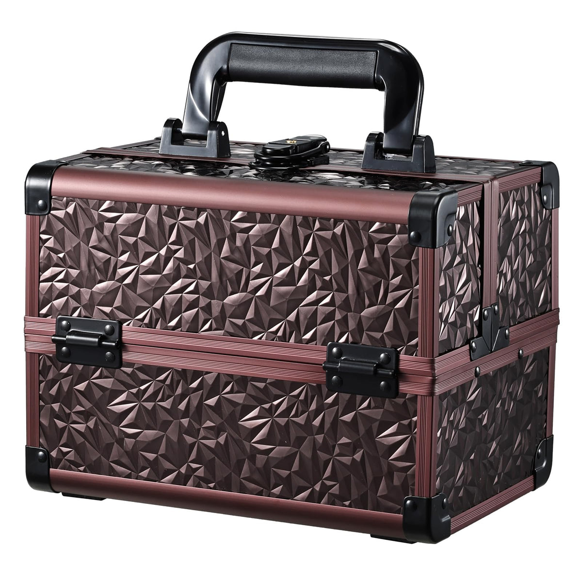 Joligrace Makeup Case Organizer Makeup Box Cosmetic Train Case with Mirror