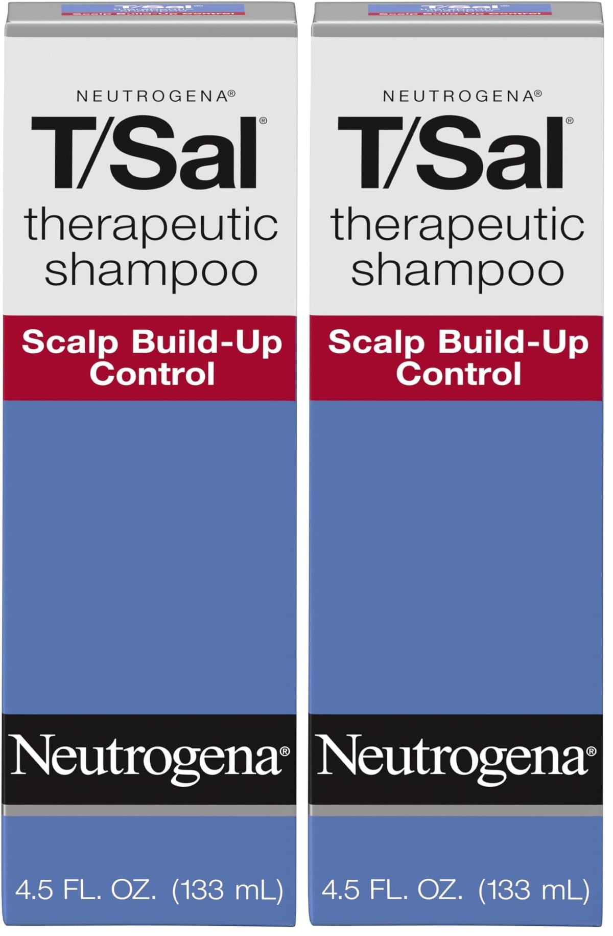 Neutrogena T/Sal Therapeutic Dandruff Shampoo, Scalp Build-Up Control, 3% Salicylic Acid,Psoriasis Treatment, Seborrheic Dermatitis Shampoo, Clears Flakes, Fragrance Free, 4.5 fl oz