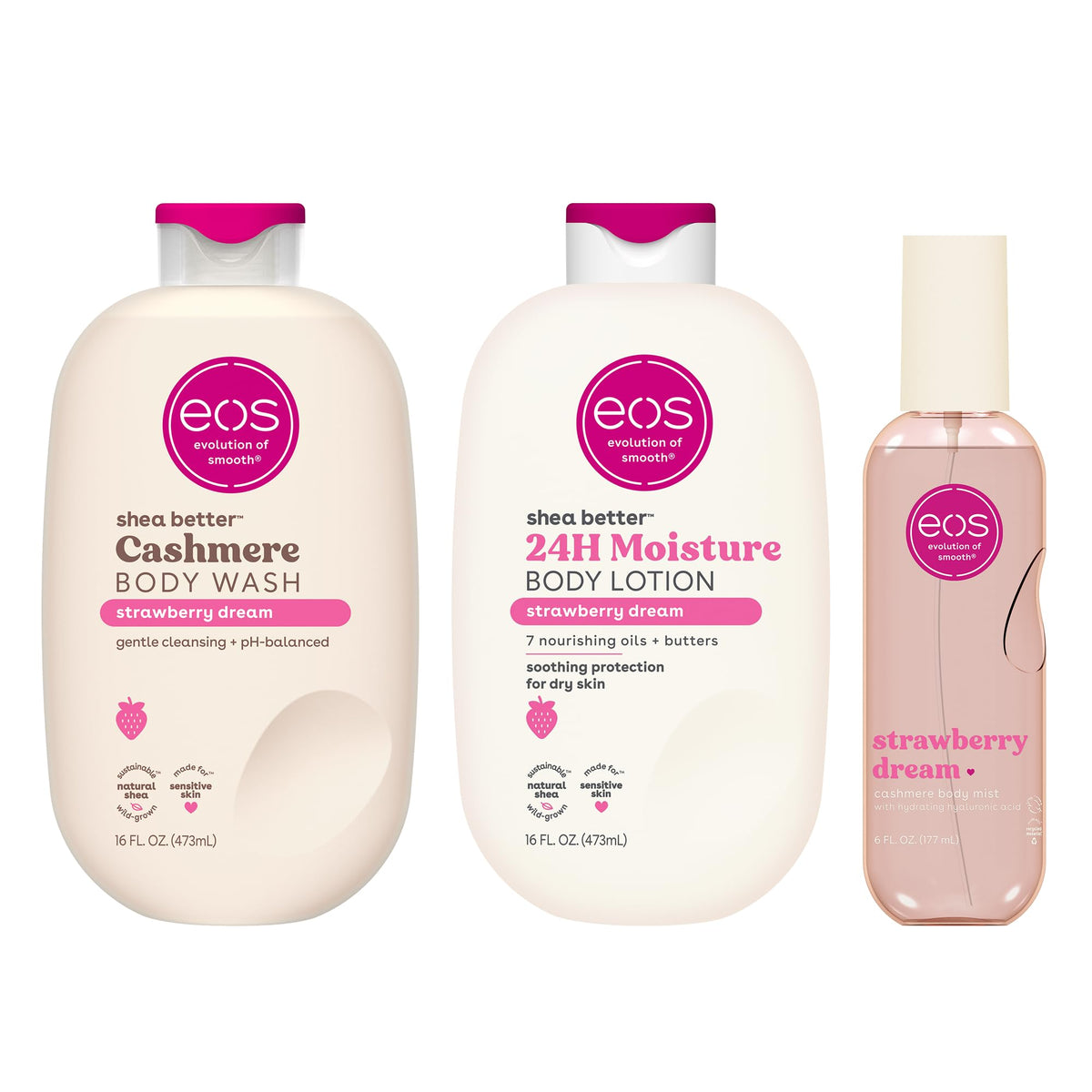 eos 24H Moisture Shea Better Body Lotion- Pomegranate Raspberry, 16 fl oz
