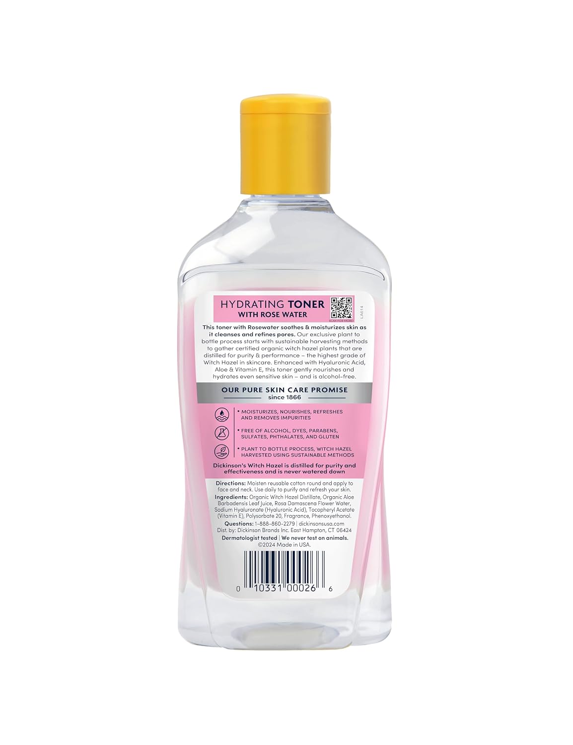 Alcohol-Free Witch Hazel & Rosewater Hydrating Toner (16 Fl Oz) | speso tech