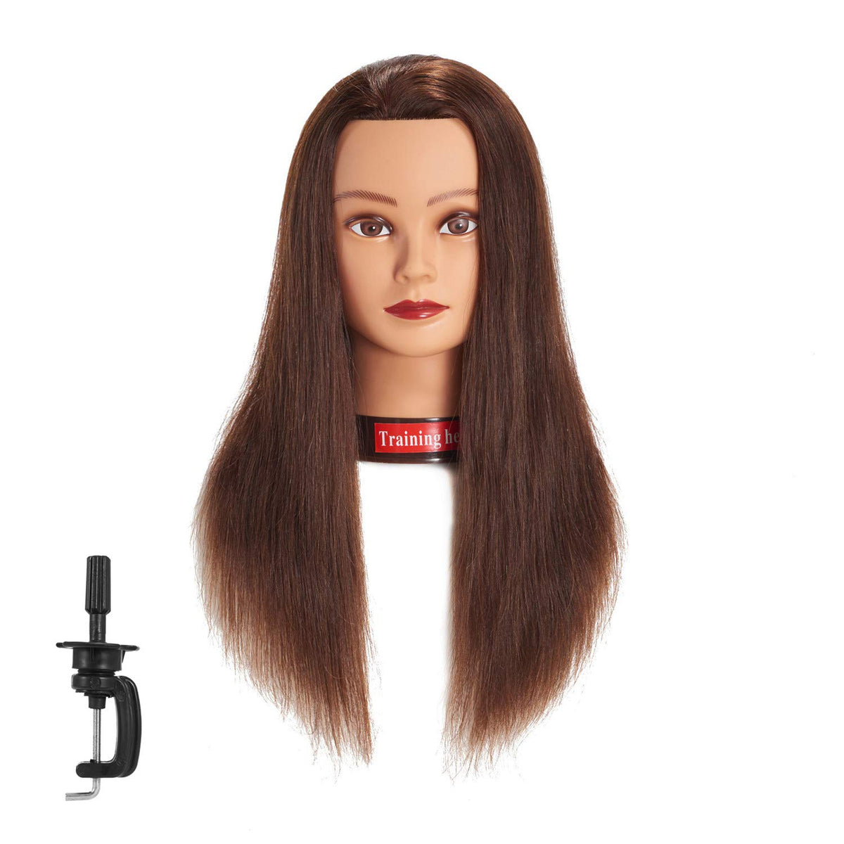 20-22" Female 100% Human Hair Mannequin Head for Hairdresser