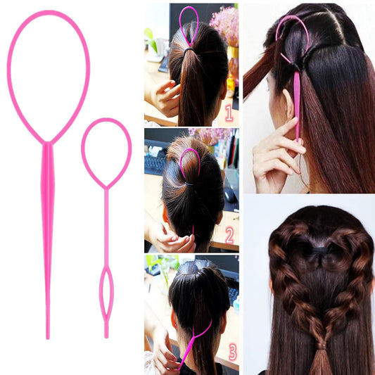 ZVOREI 8Pcs Hair Brushes Set wit, Pink 4Pcs Topsy Hair Tail Tools
