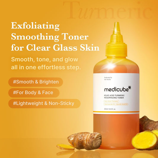 medicube Kojic Acid Turmeric Smoothing Toner for Face & Body