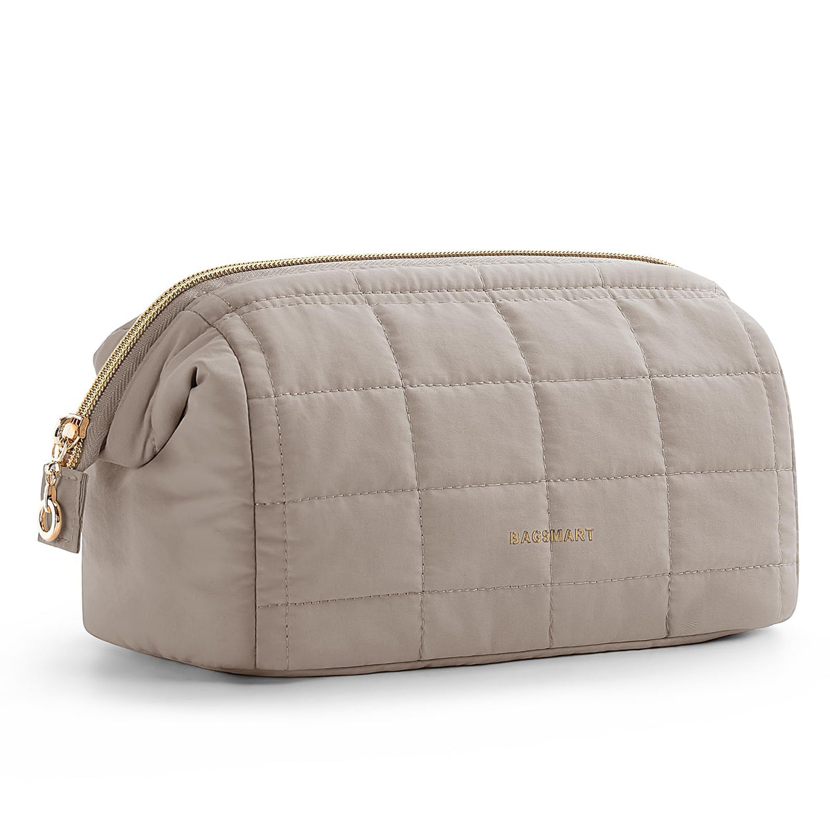 BAGSMART Makeup Bag Travel Toiletry Bag, Wide-open Zipper Pouch, Pink