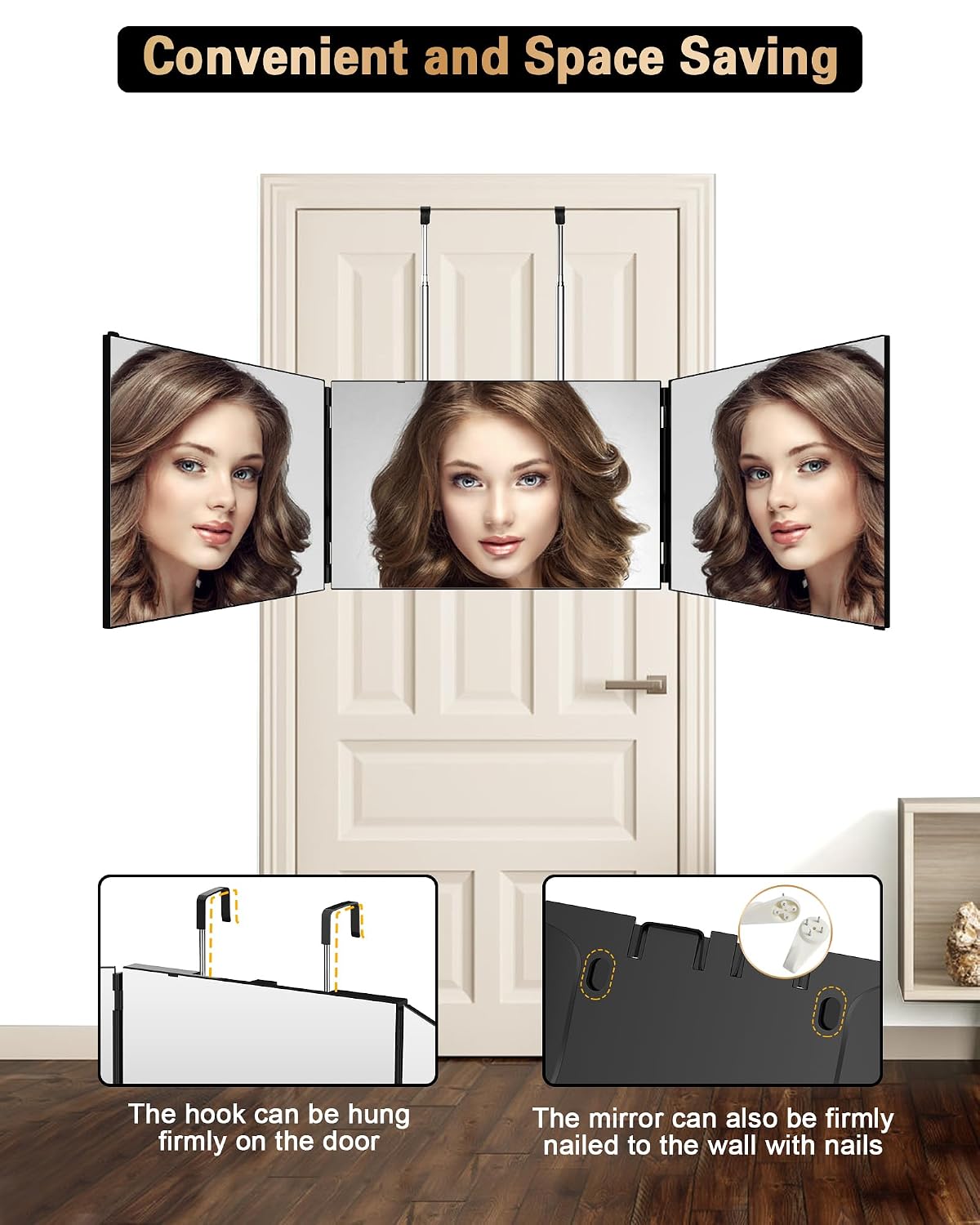 JUSRON 360 Viewing Angle Self Hair Cutting Mirror Shower Mirror