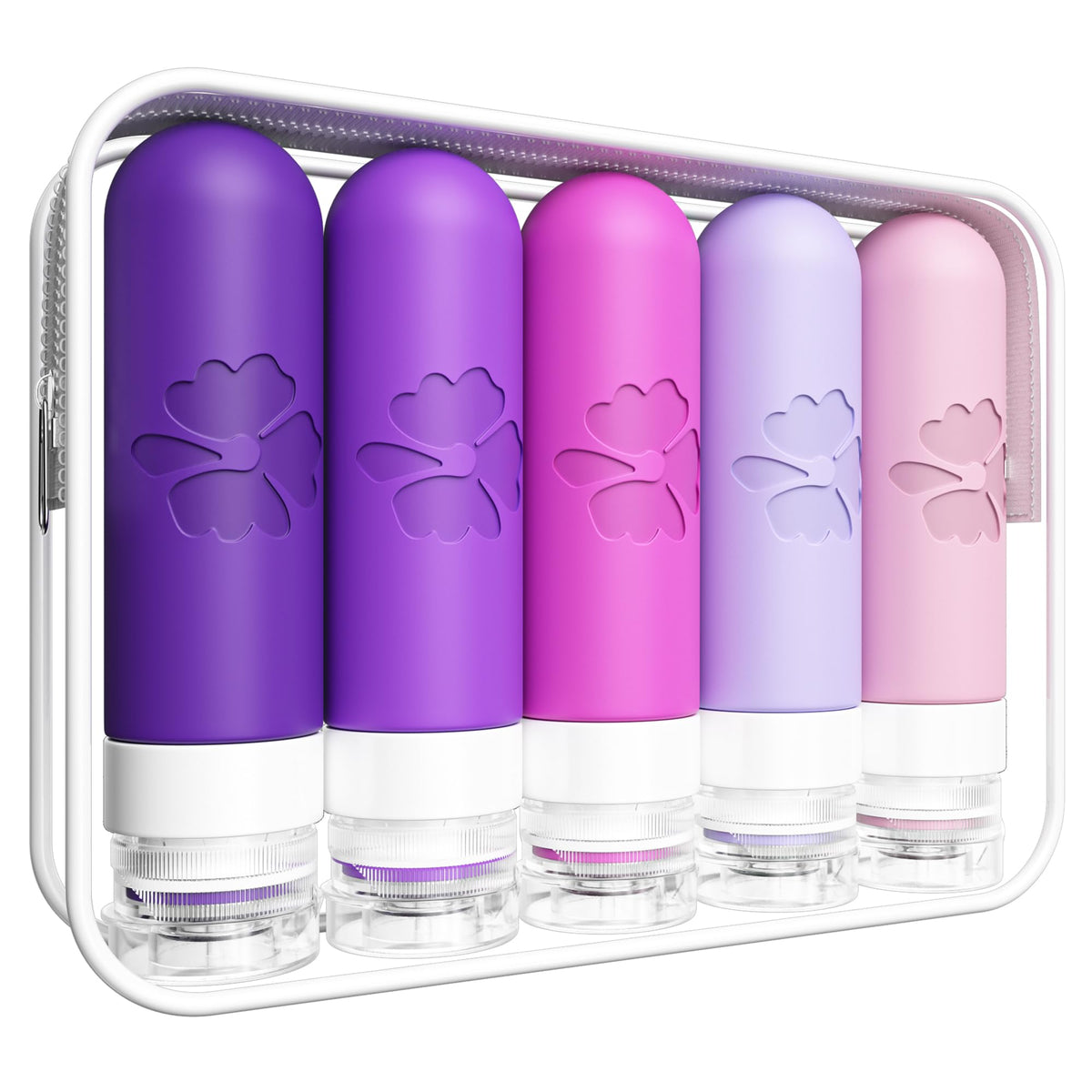 Quatish Travel Bottles for Toiletries 6 Pack, Original Patented Leakproof 3 oz Tsa Approved Travel Size Containers, BPA Free Silicone Shampoo and Conditioner Bottles, Camping Essentials