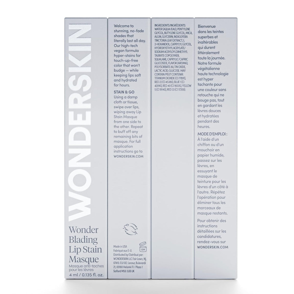 Wonderskin Lip Stain – Long Lasting, Waterproof, Lip Tint Peel Off Masque