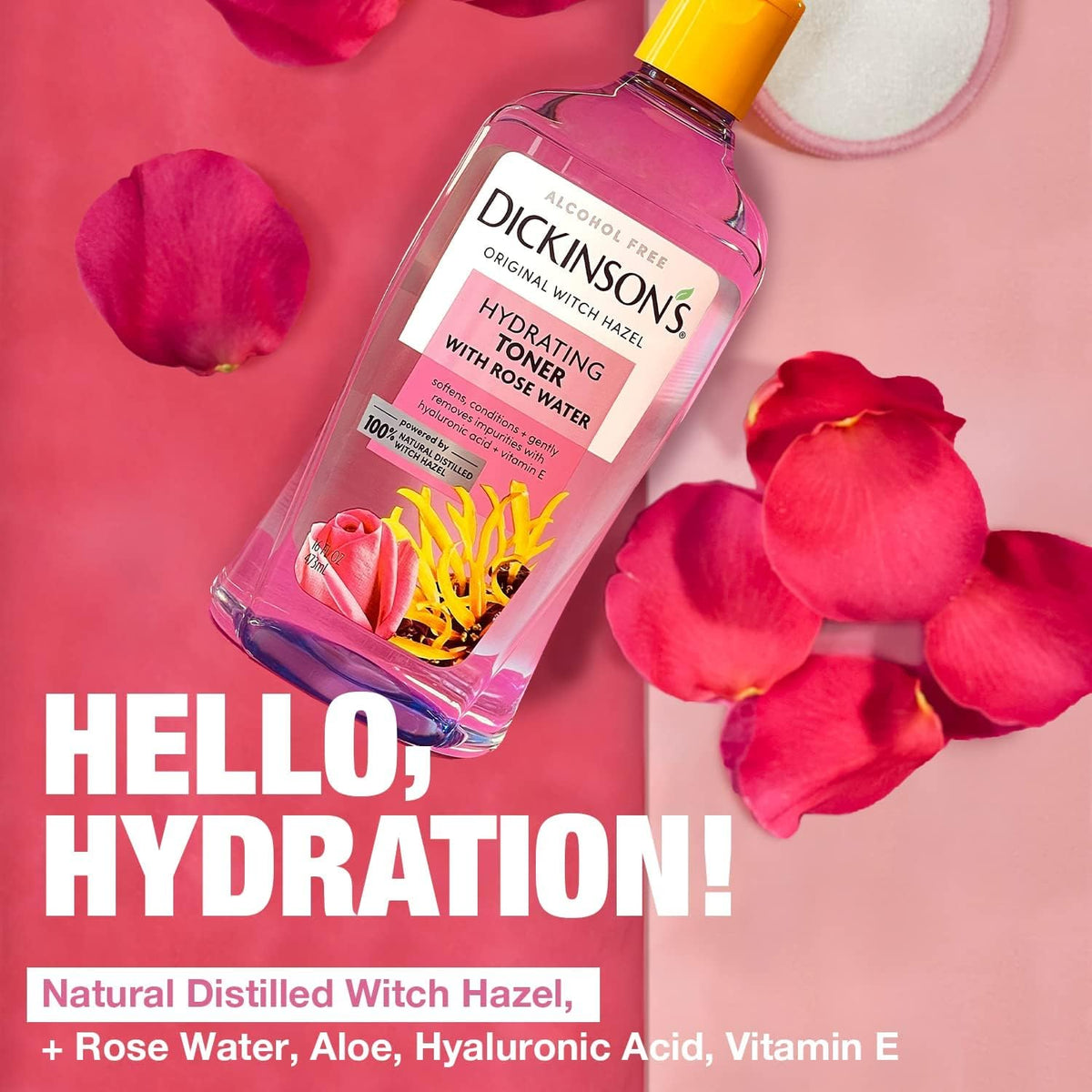 Alcohol-Free Witch Hazel & Rosewater Hydrating Toner (16 Fl Oz) | speso tech