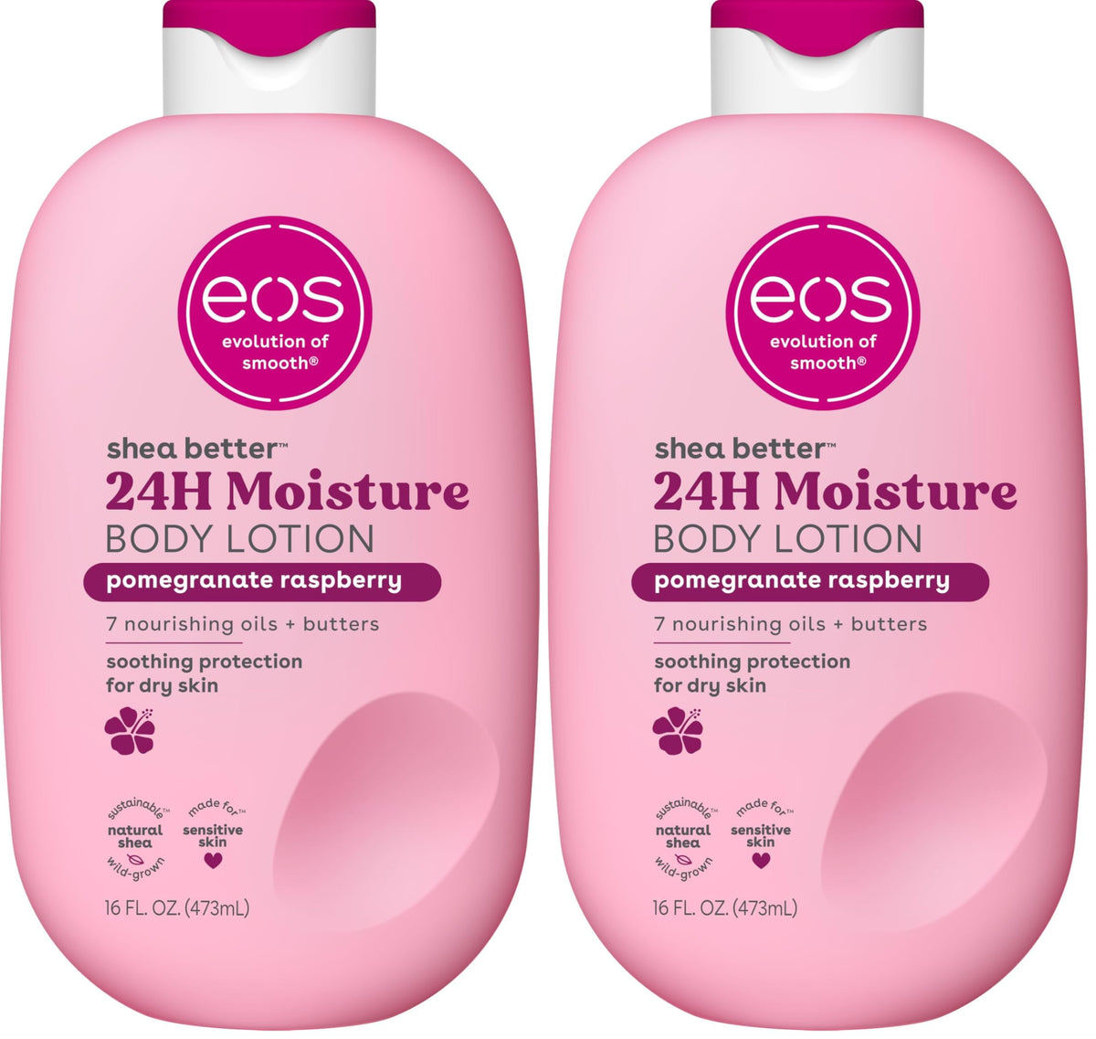 eos 24H Moisture Shea Better Body Lotion- Pomegranate Raspberry, 16 fl oz