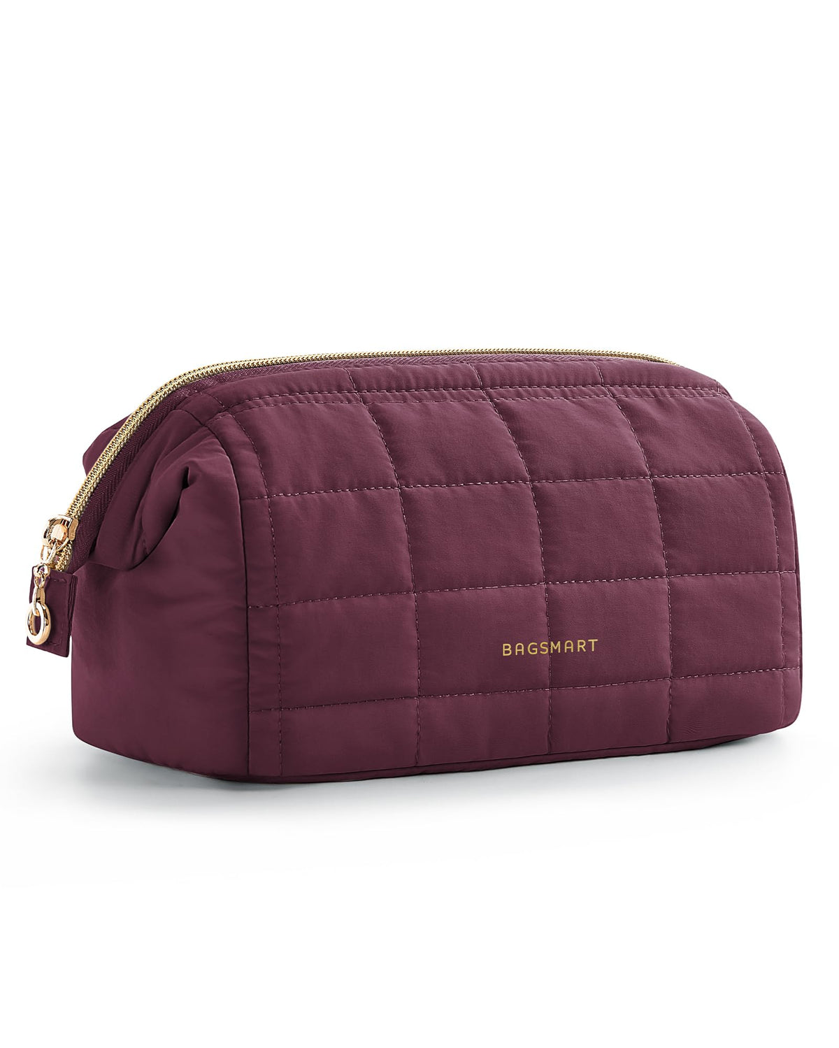 BAGSMART Makeup Bag Travel Toiletry Bag, Wide-open Zipper Pouch, Pink